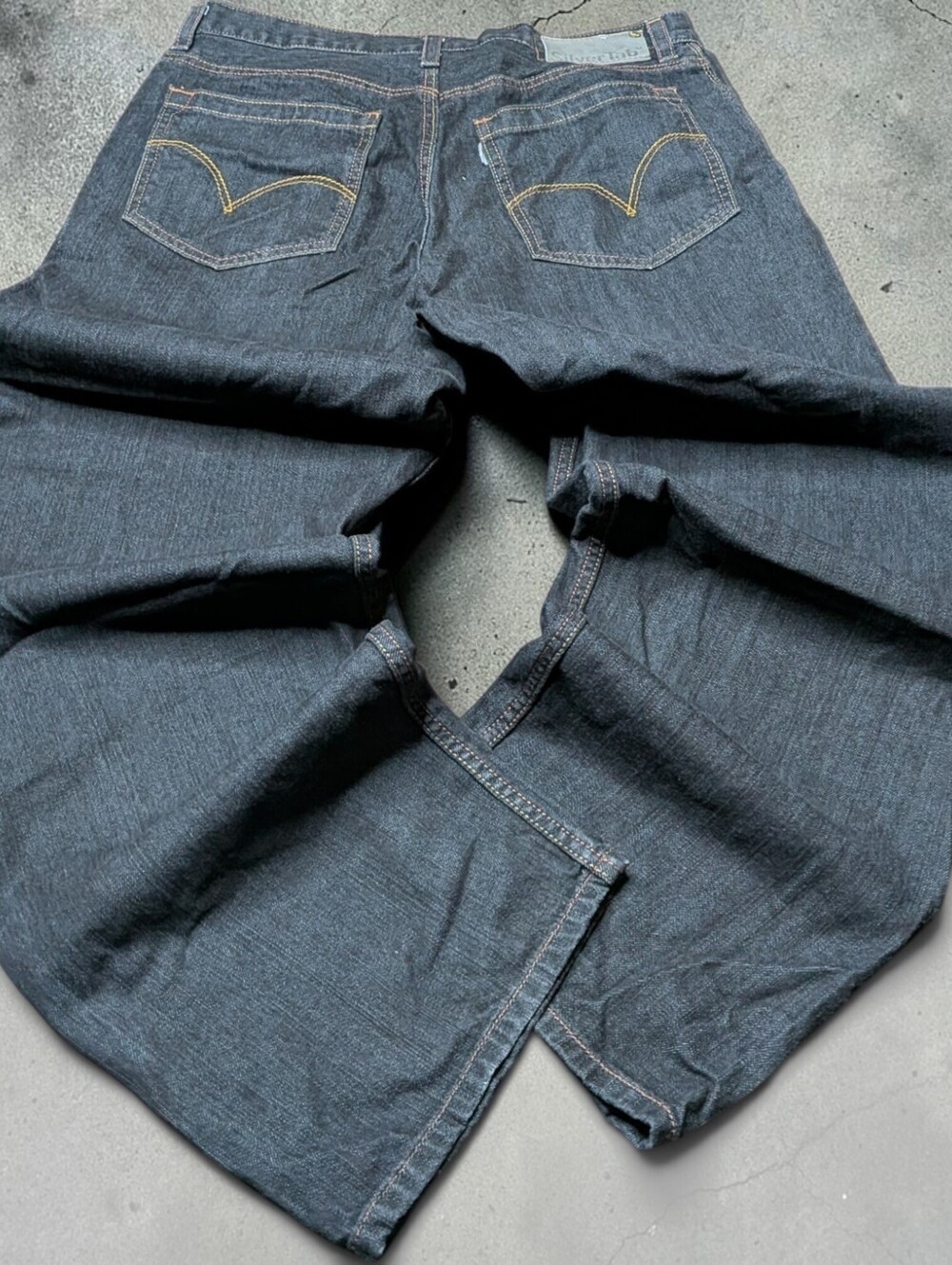 Vintage Y2K Levi's Silver Tab Baggy Jeans Dark Streetwear Pants Size 34 x 32